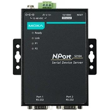 Nport 5210A 2-портовый усовершенствованный асинхронный сервер RS-232 в Ethernet MOXA Nport 5210A 2-портовый усовершенствованный асинхронный сервер RS-232 в Ethernet MOXA
